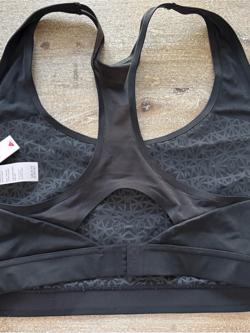 Victoria's Secret Black Racerback Mesh-Back Sports Bra